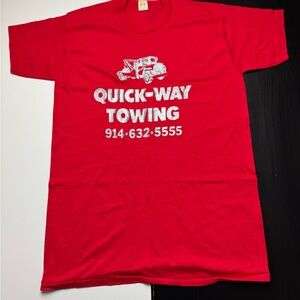 Russell Athletic True Vintage 70’s Red Single Stitch T Shirt Quick Way Towing XL